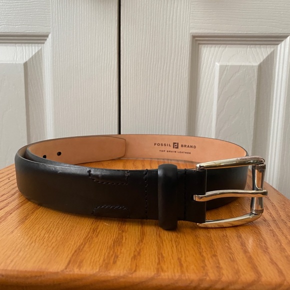 Fossil Other - Fossil Black Smooth Leather Belt SZ 36